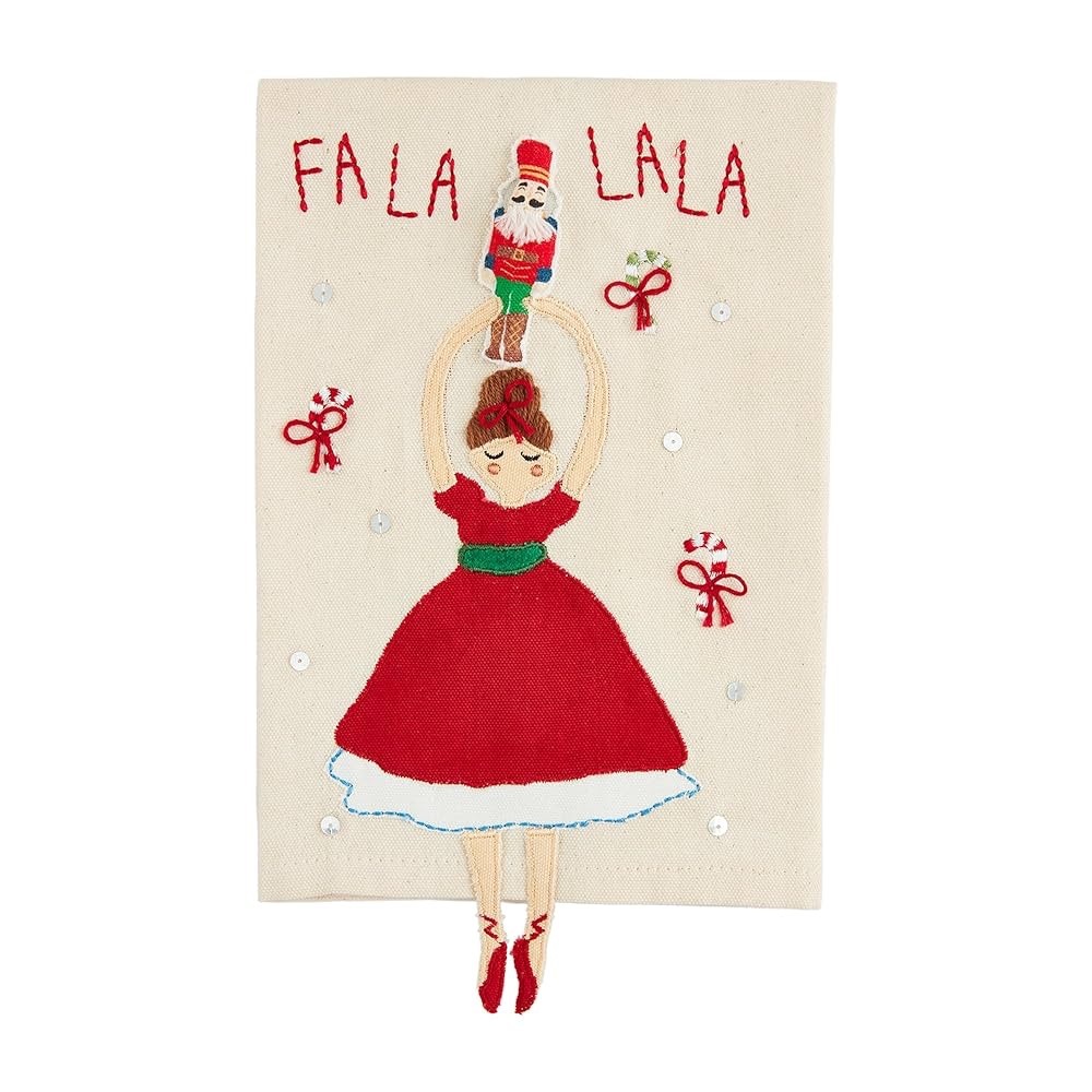 MUD PIE NWT nutcracker Clara falala dangle towel -red/natural